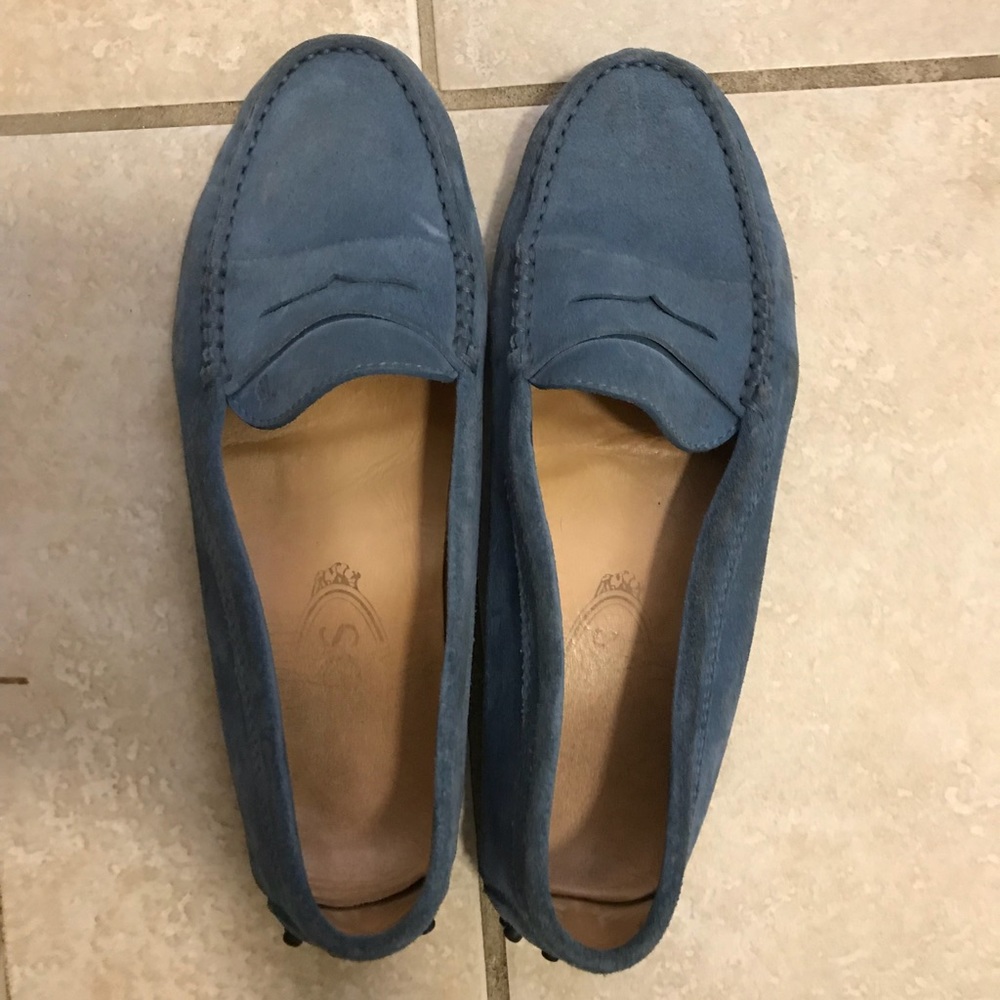 Tod’s Suede Gommini Driving Moccasin, 6.5, Blue